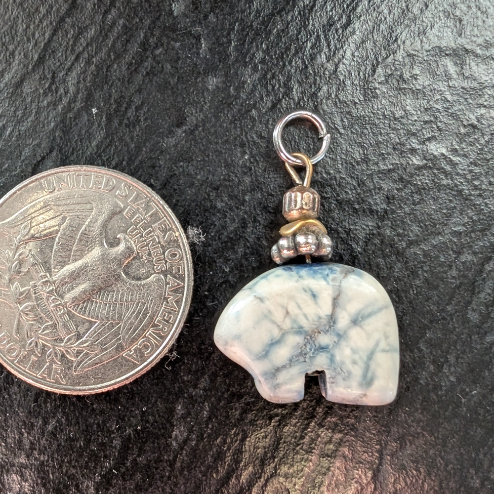 Marbled White Bear Pendant